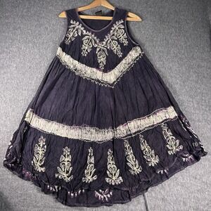 Women's Rima Beach world Dress Or Coverup Boho Flowy Sleeveless One Size